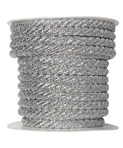 Lurexkordel Ø10mm, silber, 10m/Rolle