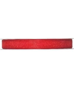 Organzaband B:10mm, rot, 50m/Rolle