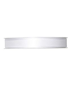 Kunstseideband B:15mm, weiß, 50m/Rolle