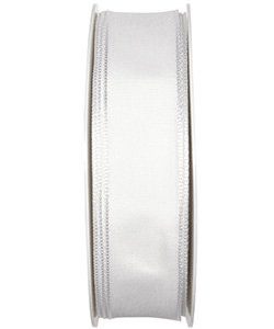 Drahtkantenband B:25mm, weiß, L:25m/Rolle