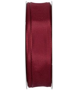 Drahtkantenband B:25mm, weinrot (bordeaux), L:25m/Rolle