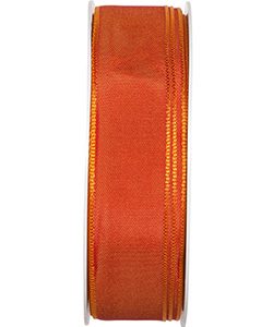 Drahtkantenband B:25mm, kürbis(dk.orange), L:25m/Rolle