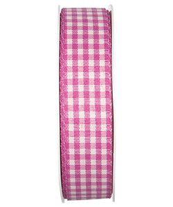 Dekoband Bauernkaro B:25mm, pink