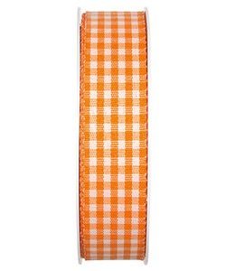 Dekoband Bauernkaro B:25mm, orange