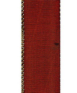 Acetat-Band mit Goldkante 25mm cognac