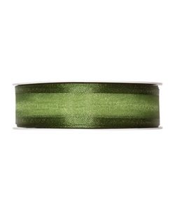Organza/Satinband B:25mm, moosgrün, L:25m/Rolle