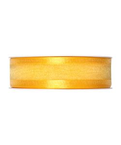 Organza/Satinband B:25mm, gelb, L:25m/Rolle
