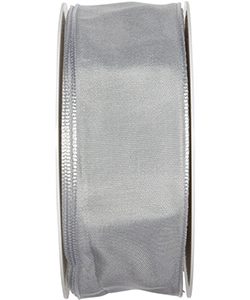 Drahtkantenband B:40mm, hellgrau, L:25m/Rolle