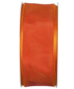 Drahtkantenband B:40mm, kürbis(dk.orange), L:25m/Rolle