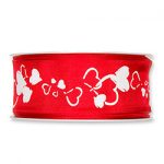 Druckband Herzen B:40mm. rot/weiß