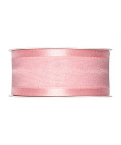 Organza/Satinband B:40mm, pastellrosa, L:25m/Rolle