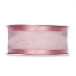 Organza/Satinband B:40mm, altrosa, L:25m/Rolle