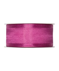 Organza/Satinband B:40mm, pink, L:25m/Rolle