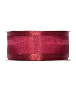 Organza/Satinband B:40mm, weinrot, L:25m/Rolle