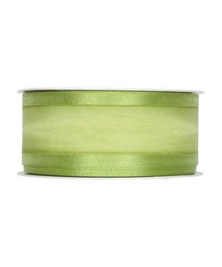 Organza/Satinband B:40mm, hellgrün, L:25m/Rolle