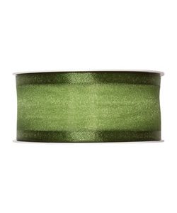 Organza/Satinband B:40mm, moosgrün, L:25m/Rolle