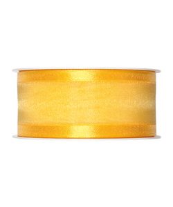 Organza/Satinband B:40mm, gelb, L:25m/Rolle
