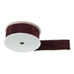 Kunstseideband B:40mm, bordeaux mit Goldkante, L:25m/Rolle