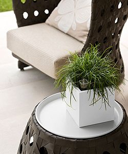 Pflanztopf Kube mini 18x18xH:18cm, weiß