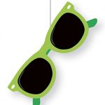 Hänger Sonnenbrille 40x15cm, limonengrün