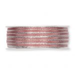 Taftbändchen mit Lurexkante B:5mm, dunkelpink/silber