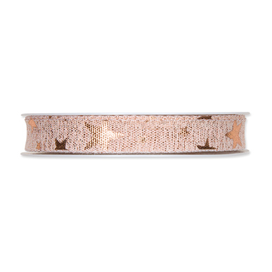 Lurex-Druckband "Sterne" B:15mm, rose/gold
