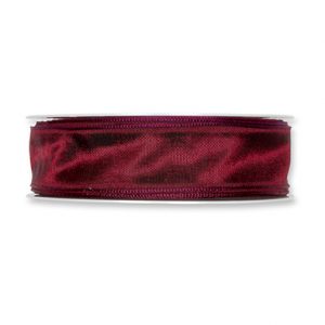 Drahtkantenband B:25mm, mitternachtsrot, L:25m/Rolle