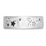 Dekoband "Sterne" B:25mm, weiß/silber, L:25m/Rolle
