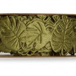 Satin-Stanzband B:25mm Monstera grün