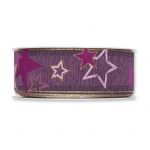 Druckband "Sterne" B:35mm, lavendel/beere/gold, L:18m/Rolle