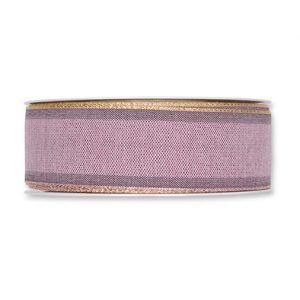 Dekoband B:35mm, mit Lurexkante, lila/gold, L:25m/Rolle