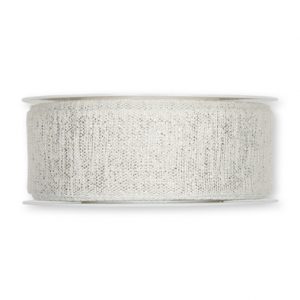Lurexband "Glitzer" B:35mm, weiß/silber