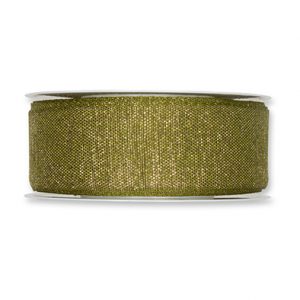 Lurexband "Glitzer" B:35mm, olivengrün/gold
