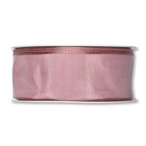 Drahtkantenband B:40mm, dunkel pink (altrosa), L:25m/Rolle