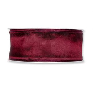 Drahtkantenband B:40mm, mitternachtsrot, L:25m/Rolle