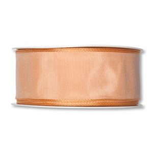 Drahtkantenband B:40mm, hell aprikot, L:25m/Rolle