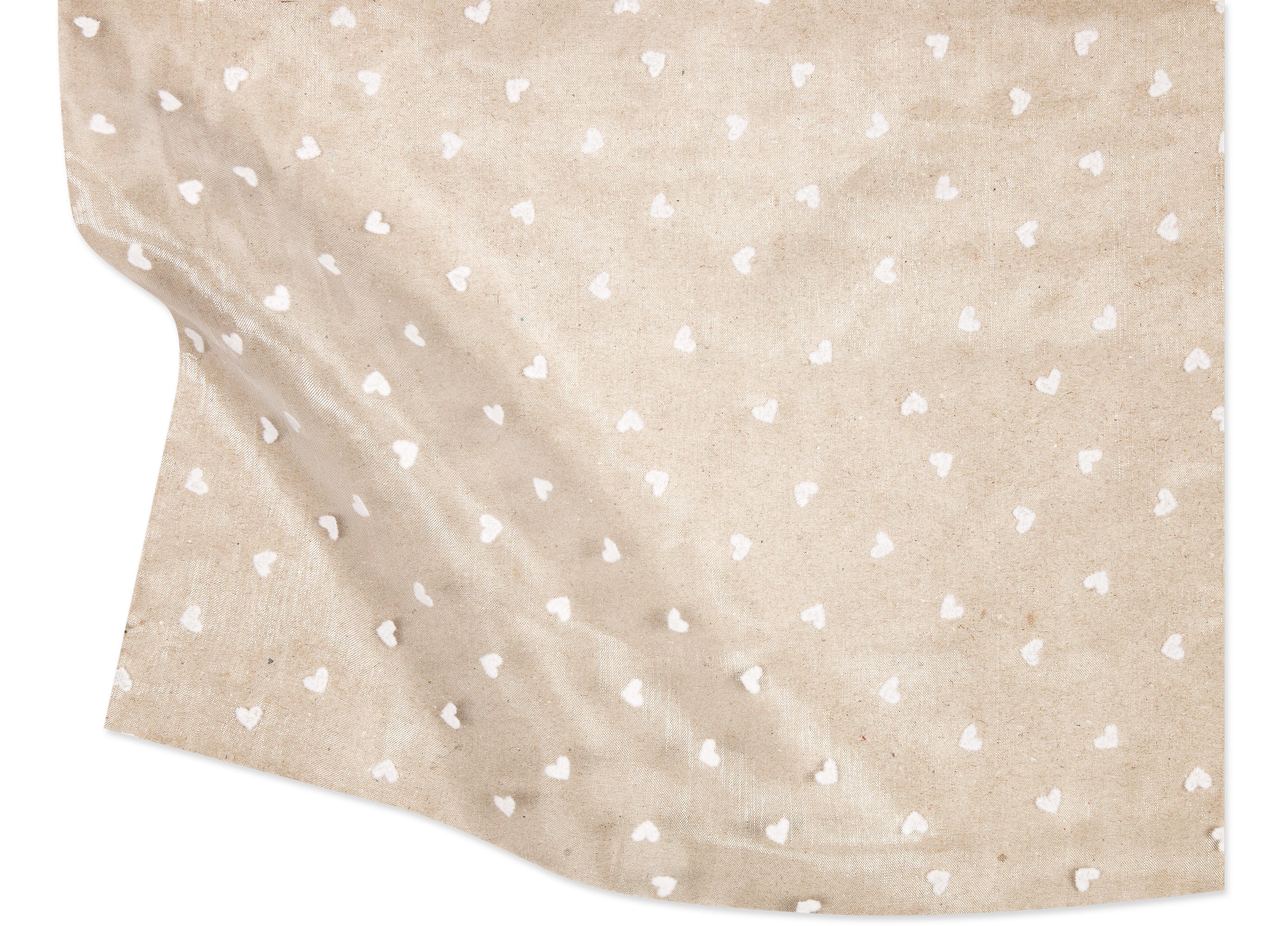 Organza mit Flockdruck "Herzchen" B:30cm, L:5m, weiß – Bild 2