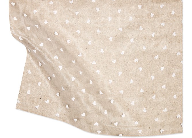 Organza mit Flockdruck "Herzchen" B:30cm, L:5m, weiß – Bild 3