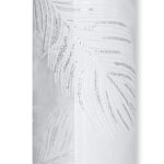 Organza mit Glitterdruck Federn B:36cm, L:5m, weiß/silber