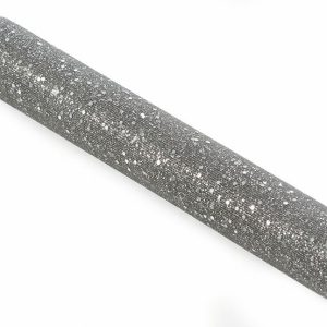 Tüll mit Punkten B:35 x 200cm, dk.grau/silber