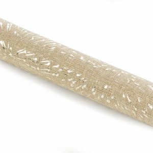 Leinen mit Sternenregen B:35 x 200cm, natur/gold