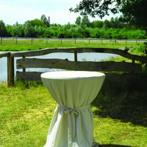 Bistro-Tischüberzug Ø90xH:130cm, creme flammhemmend