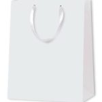 Papiertragetaschen Standard mit Textilband, weiss