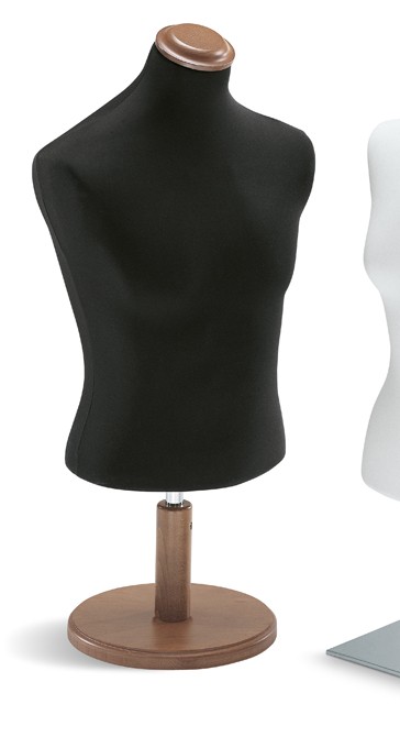 Herren-Kurzbüste H:63cm, schwarz/esche