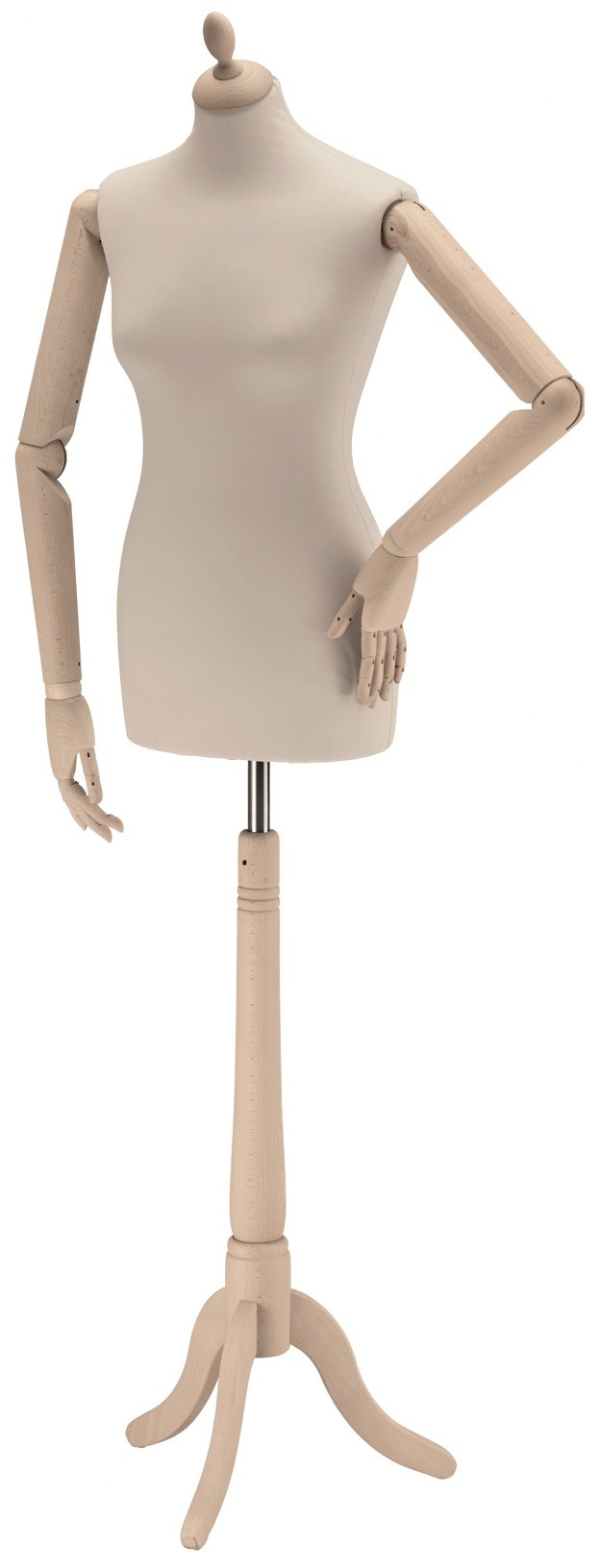 Damen-Büste mit Holzarmen, beige/natur (esche roh) – Bild 2