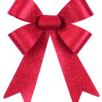 Glitter-Schleife 23x35cm, rot