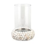 Kerzenglas Muscheln Ø18xH:26cm, weiß