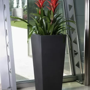 Pflanzkübel Kiam 40x40xH:90cm, schwarz