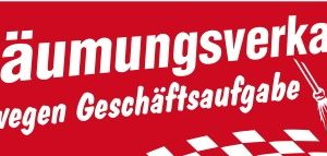 Ankleber Räumungsverkauf wegen Geschäftsaufgabe