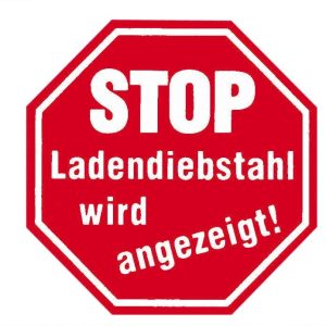 Ankleber "STOP Ladendiebstahl... ", Ø185mm